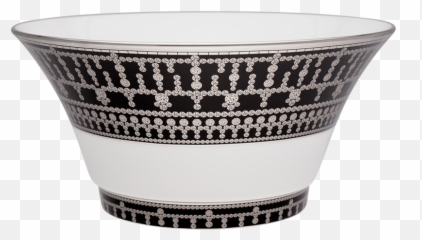 Tiara Salad Bowl Black And Platinum - Blue And White Porcelain Png,Salad Bowl Png