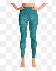 Faded Teal Mermaid Yoga Leggings - Leggings Axe Png,Mermaid Scales Png