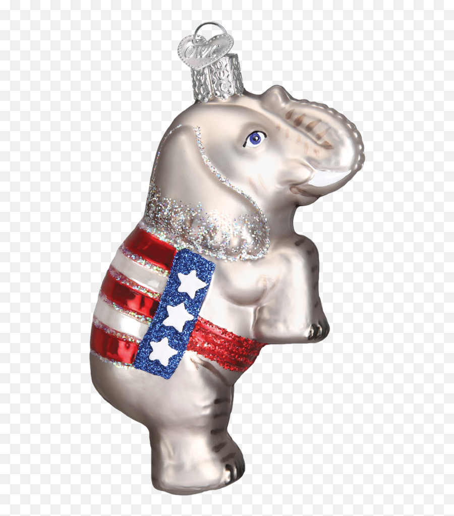 Republican Elephant Old World Christmas Blown Glass Ornament - Hooked On Ornaments Christmas Ornament Png,Republican Elephant Png