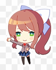 Monika Presents Ddlc Png Doki - Chibi Monika Png Ddlc,Monika Png