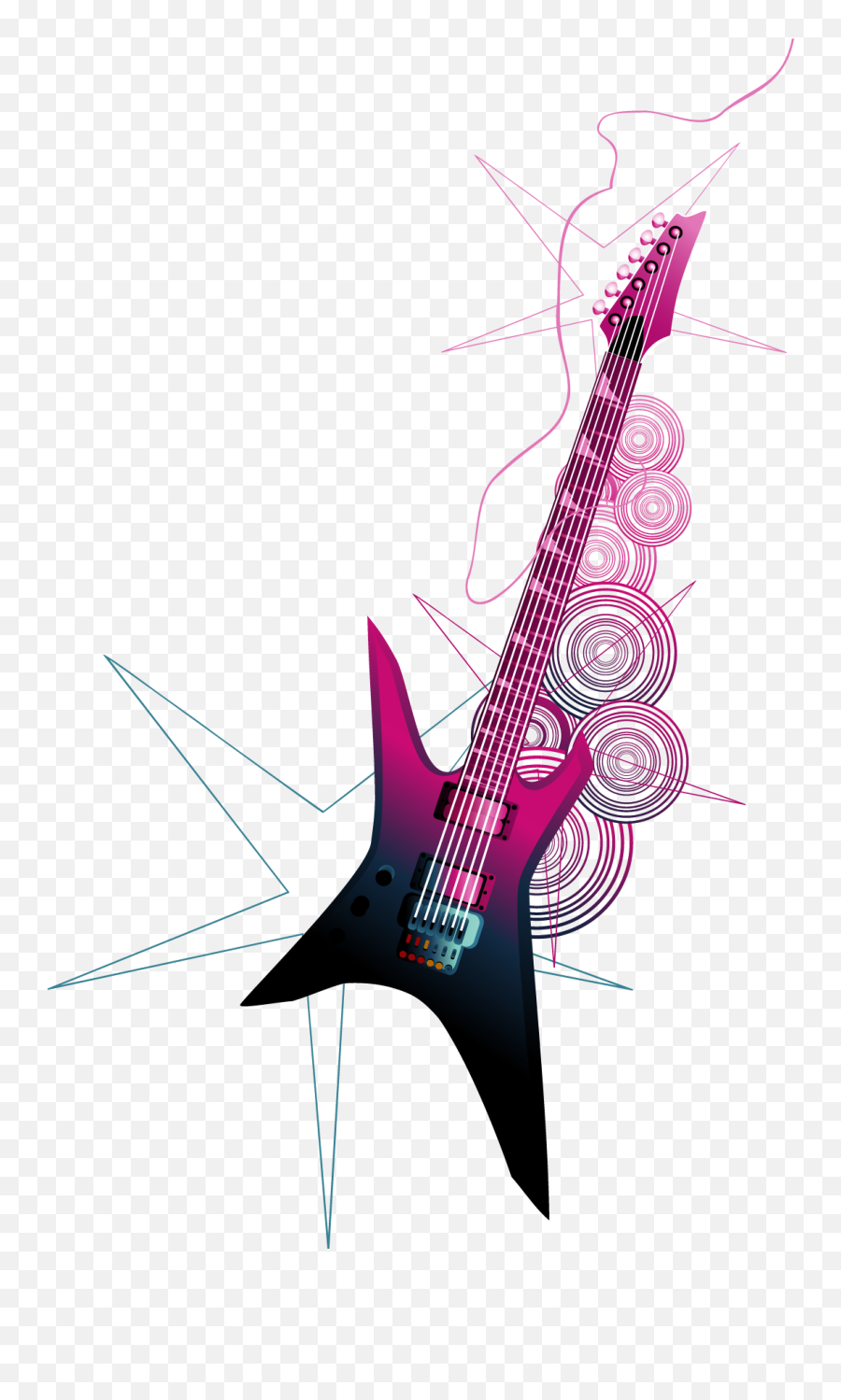 Vector Electric Free Download Png Hd - Electric Guitar Vector Pink,Guitar Vector Png