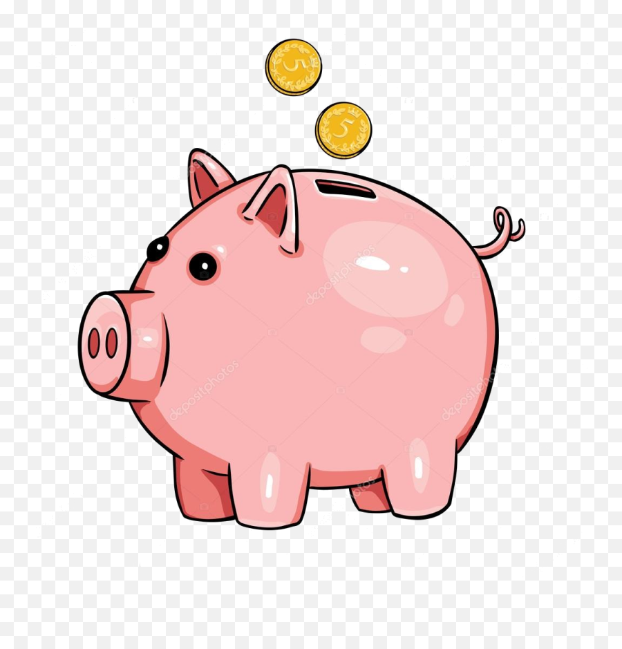 Bank Clipart Piggy Vector Cartoon Stock Transparent Png - Piggy Bank Cartoon,Piggy Bank Transparent Background