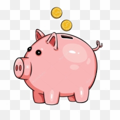 Bank Clipart Piggy Vector Cartoon Stock Transparent Png - Piggy Bank Cartoon,Piggy Bank Transparent Background