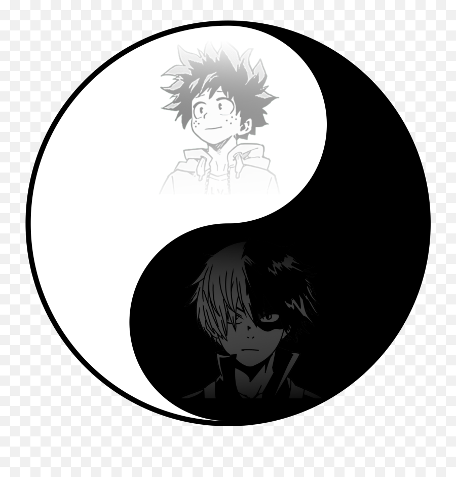 Izuku Midoriya U0026 Shoto Todoroki Bokunoheroacademia - Opposing Forces Yin Yang Png,Midoriya Png
