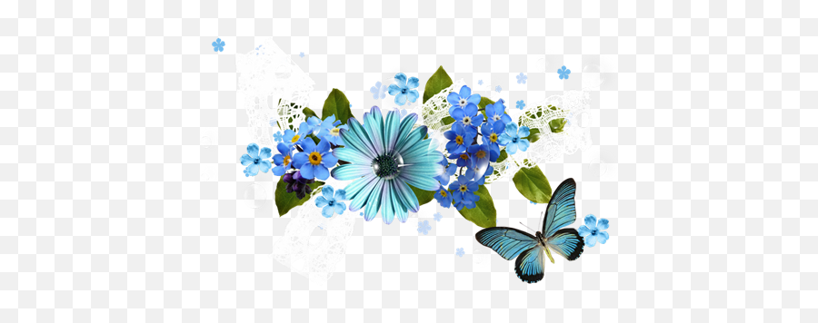 Spring Flowers Clipart Png - Transparent Blue Flowers Clipart,Spring Flowers Png
