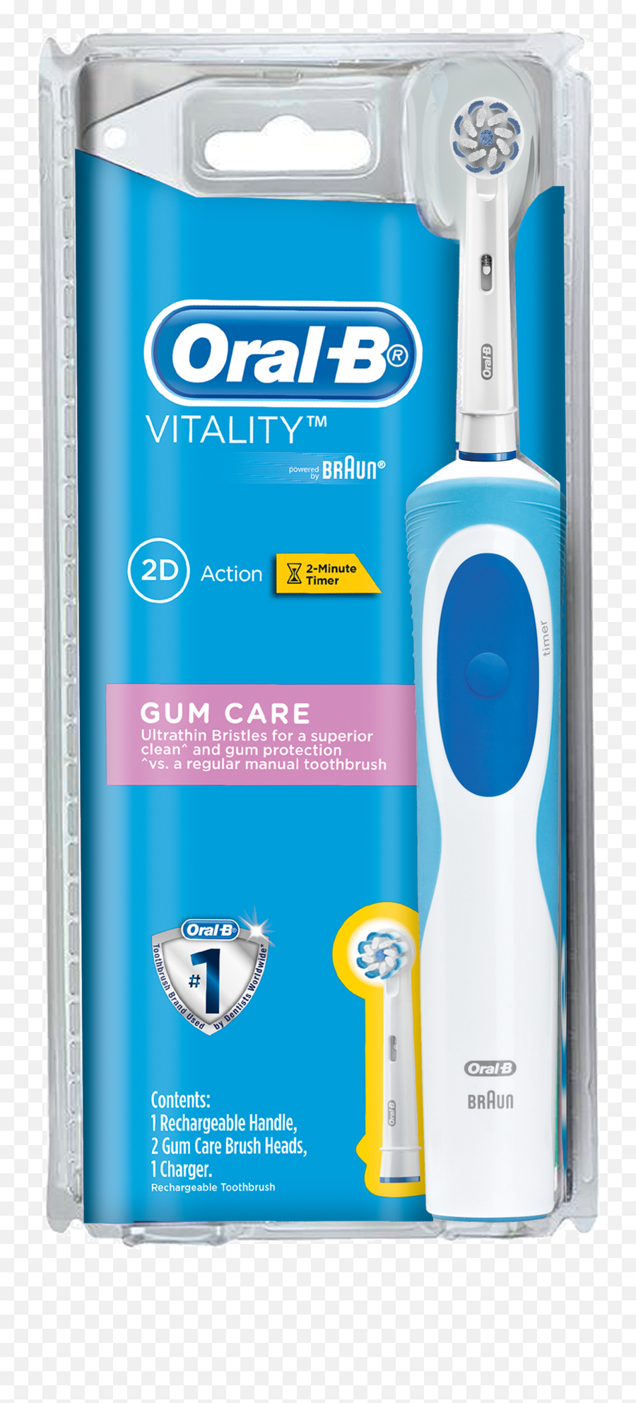 Oral - B Vitality Gum Care Electric Toothbrush Oral B Vitality Crossaction Rechargeable Electric Toothbrush Png,Tooth Brush Png