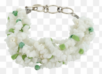 Female String White Green Glass Chips With Pearl U0026 Cris Cap - Solid png