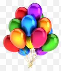 Balloons Mylar Shiny With - Rainbow Png