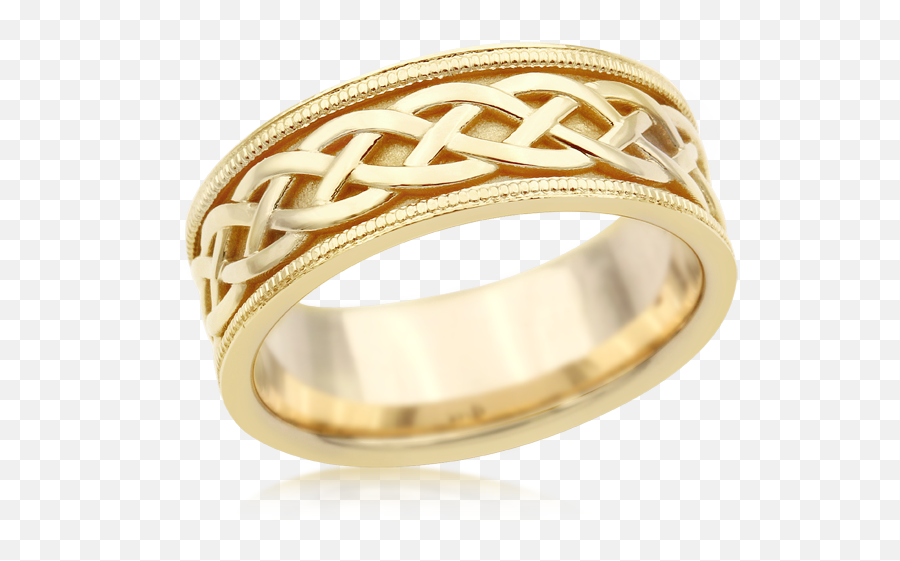 Vintage Celtic Knot Band In 14k Yellow Gold - Ring Png,Celtic Knot Transparent Background
