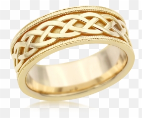 Vintage Celtic Knot Band In 14k Yellow Gold - Ring png