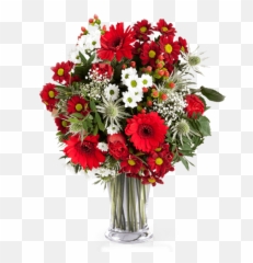 Red Roses And Wildflowers - Mazzo Fiori Di Campo png