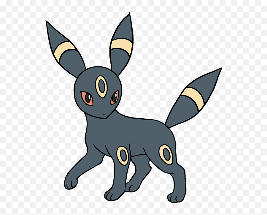 How To Draw Umbreon From Pokémon - Really Easy Drawing Tutorial Pokemon Drawing Umbreon Png,Flareon Icon