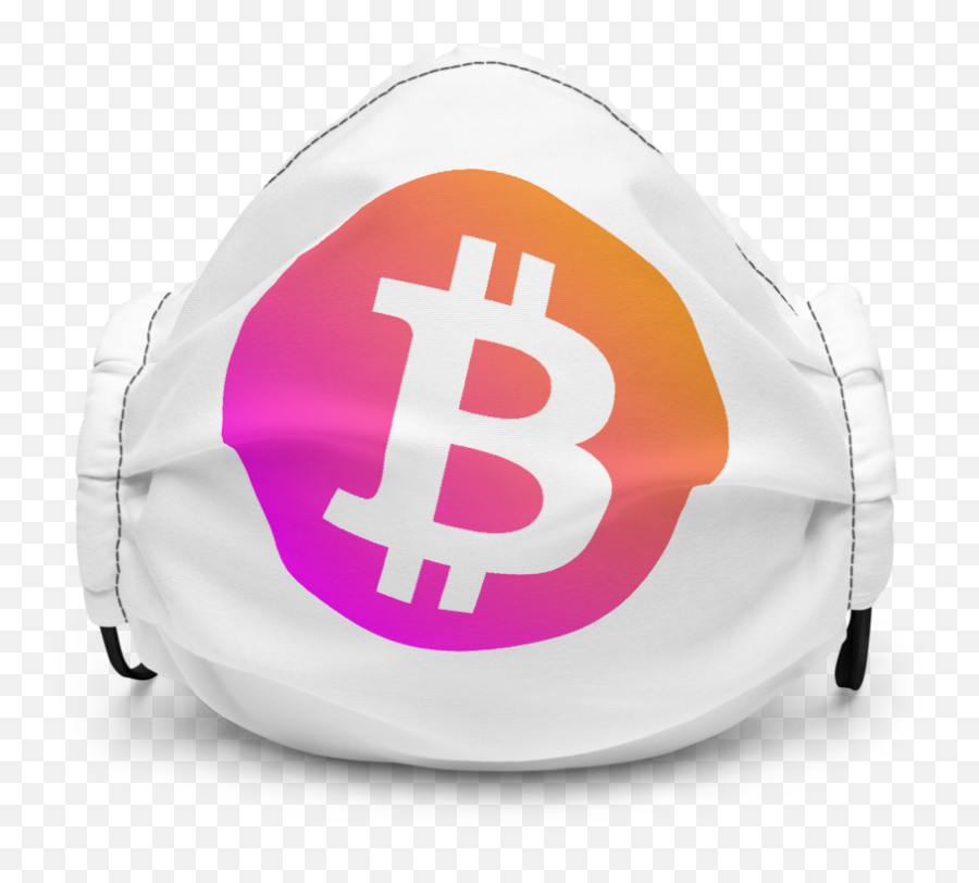 Buy Neon Orangepink Bitcoin Logo Premium Face Mask White - Sportsbet Io Bitcoin Logo Png,Bitcoin Icon