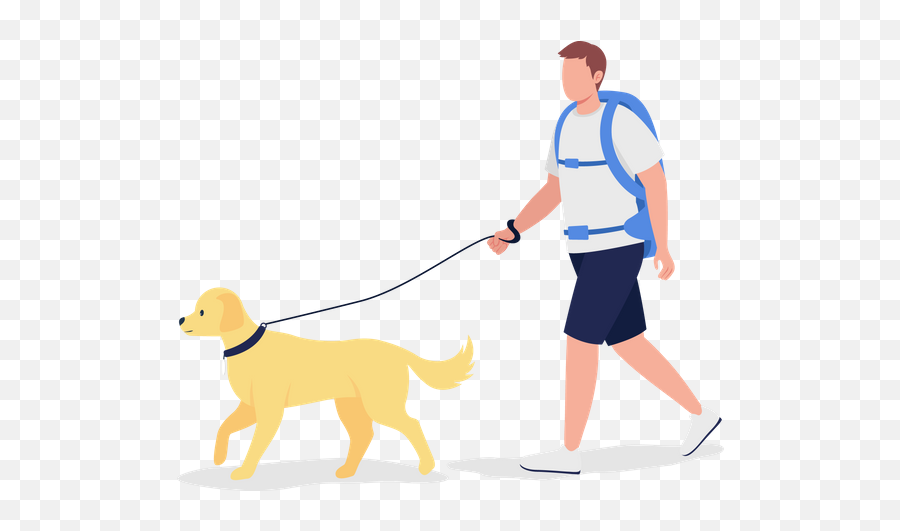 Labrador Icon - Download In Flat Style Person Dog And Backpack Png,Dog On Leash Icon