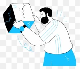 Delivery Fragile Damage Package Box Free Icon Of Azure - Sketch png