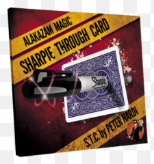 Sharpie Through Card Gimmick And Online Instructions Blue By Alakazam Magic - Dvd Sharpie Through Card Png,Sharpie Png