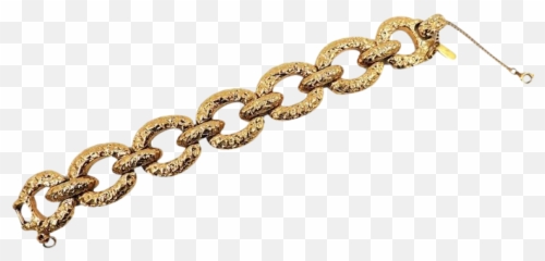 Monet Gold Nugget Link Bracelet 1973 - Chain Png,Gold Nugget Png
