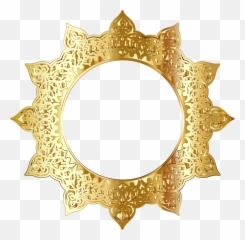 Free Gold Oval Frame Png Download - Golden Round