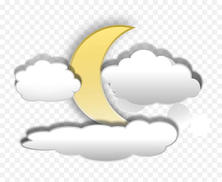 Cartoon Clouds 21 Buy Clip Art - Moon And Clouds Cartoon Half Moon Moon Animation Png,Cartoon Cloud Png
