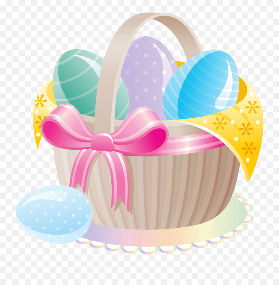 Basket With Easter Eggs Png Clipart - Cesta De Pascoa Png,Easter Eggs Png