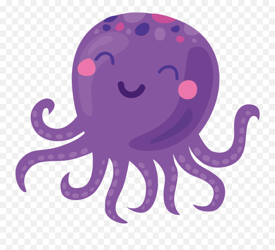 Purple Octopus Vector Png Download - Transparent Octopus Cartoon Png,Octopus Png