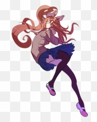 Monika From Doki Literature Club - Monika Ddlc Fanart Png,Monika Png