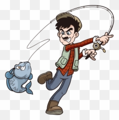 Fishing Rod Cartoon Clip Art - Free Images Of Cartoon Cartoon Man Fishing Png,Fisherman Png