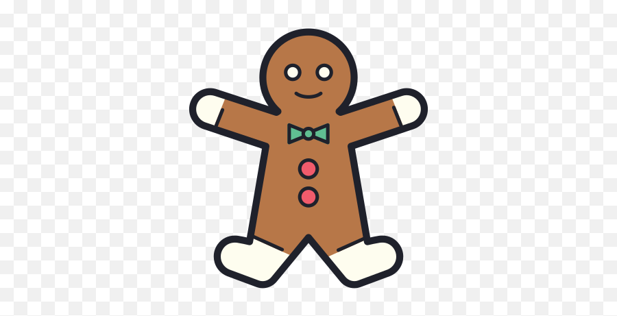 Gingerbread Man Free Icon Of Merry Holidays - Pain D Épice Icon Png,Gingerbread Man Png