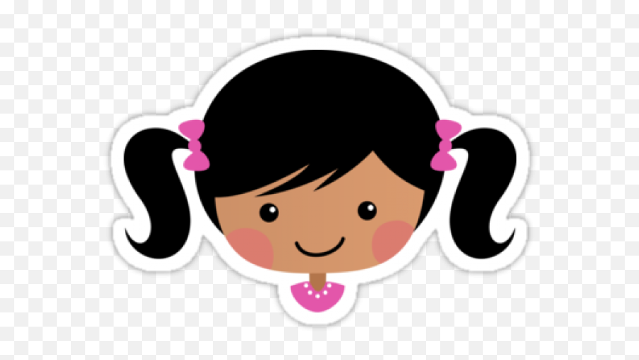 Pink Hair Clipart Pigtail - Girl With Pigtails Cartoon Png,Pink Hair Png