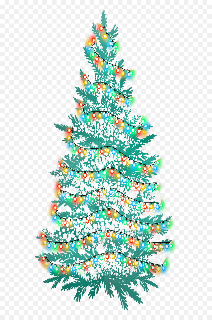 Christmas Tree Snow Lights - Free Image On Pixabay Png,Snow Tree Png