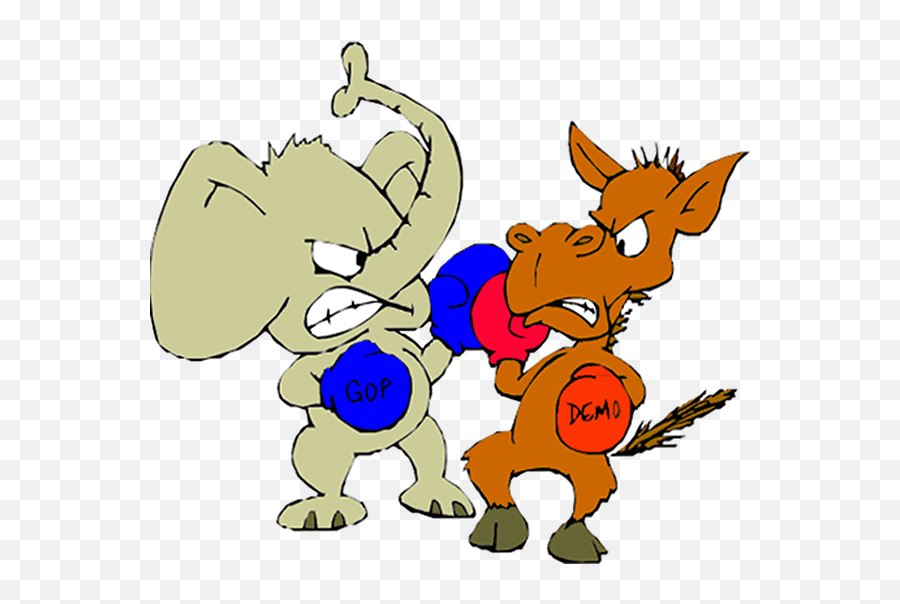 Download Hd Donkey Elephant - Political Party Clip Art Png,Elephant Transparent Background