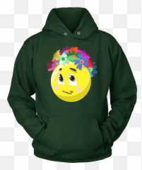 Emoji Flower Cute Face Emojis Flowery Crown Hoodie - Team Valor Shirt png