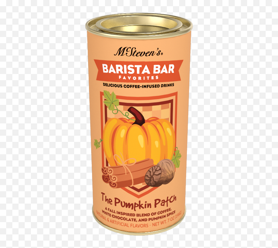 Barista Bar Favorites - Pumpkin Patch White Chocolate Cappuccino Flavored Beverage 7oz Round Tin Drink Png,Pumpkin Emoji Png