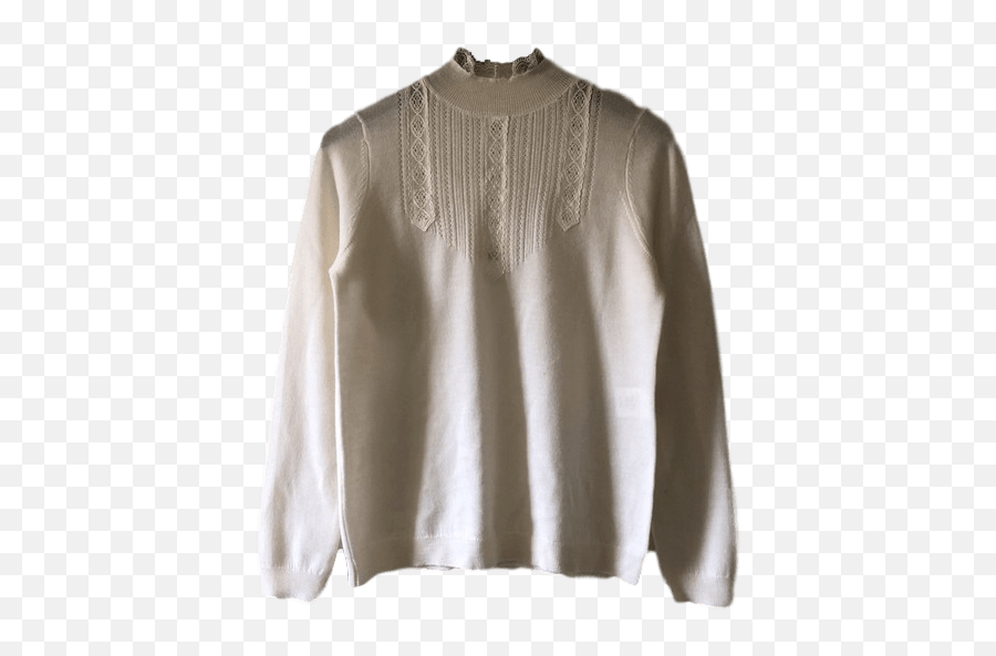 Sézane U0027tuliou0027 White Lace Trim Sweater - Kateu0027s Royal Closet Long Sleeve Png,White Lace Png