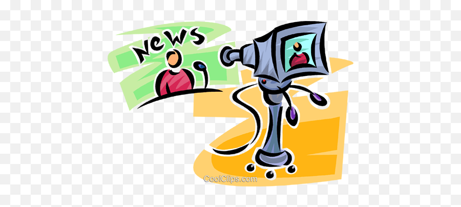 News Anchor And Camera Royalty Free - Newscast Clip Art Png,Anchor Vector Png