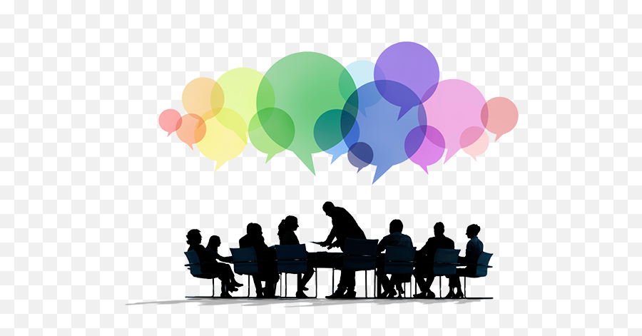 Download Group Of People With Creative Speech Bubbles - Transparent Background Discussion Clipart Png,Panel Png