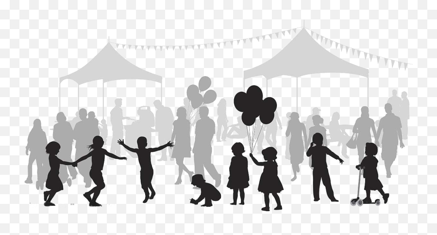 Silhouette Drawing Cartoon Illustration - People In The Park Silhouette Png,Playground Png