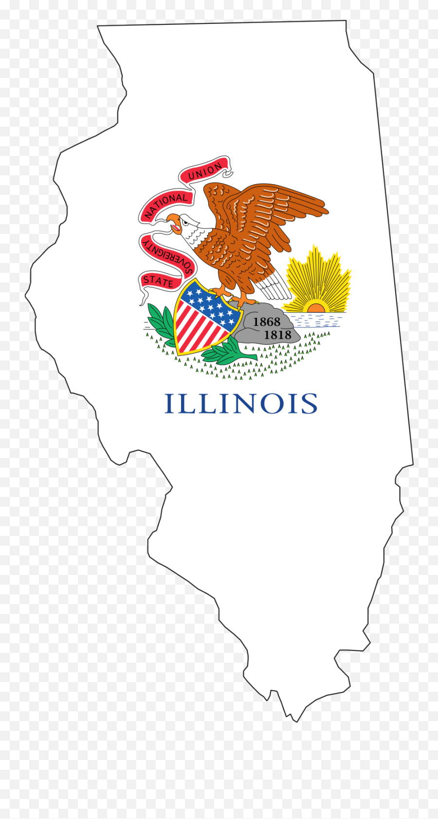 Illinois Outline With Flag Svg Vector - Illinois Flag Png,Un Flag Icon