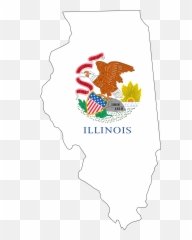 Illinois Outline With Flag Svg Vector - Illinois Flag Png,Un Flag Icon