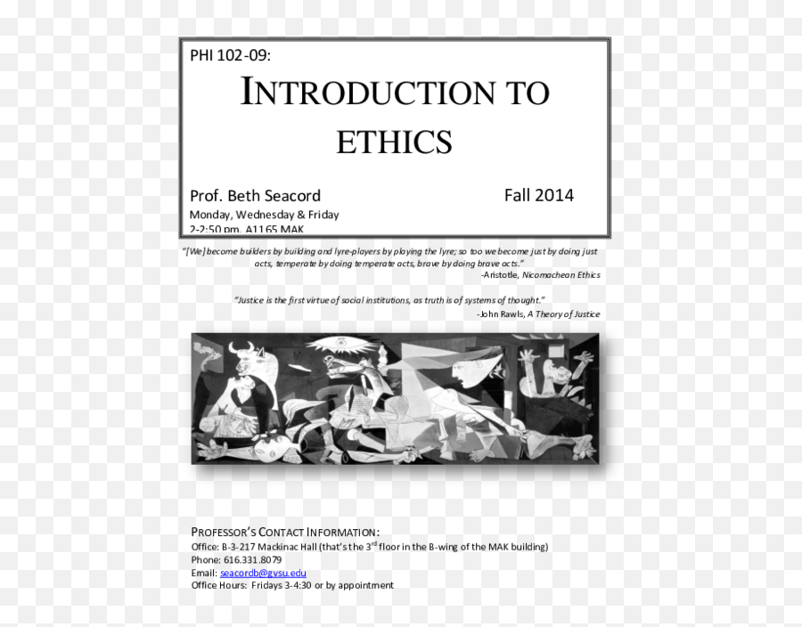 Doc Phi 102 Introduction To Ethics Beth Seacord - Guernica De Pablo Pícasso Png,Location Of Icon Styles In Mybb