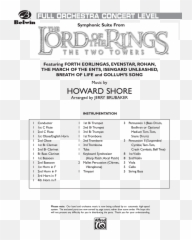 Lord Of The Rings By Howard Shorearr Brubaker Jw Pepper - Of The Two Towers Symphonic Suite From Horn png