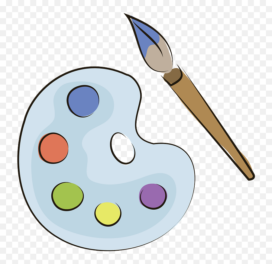 Painter Palette And Brush Clipart Free Download Transparent - Dot Png,Paint Pallet Icon