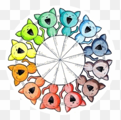 Download Hd Color Wheel Kitties By Paper - Flowers Color Artsy Color Wheel Motif Png,Color Wheel Png
