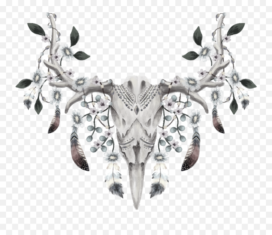 Deer Skull Png Picture - Embroidered Patch,Deer Skull Png