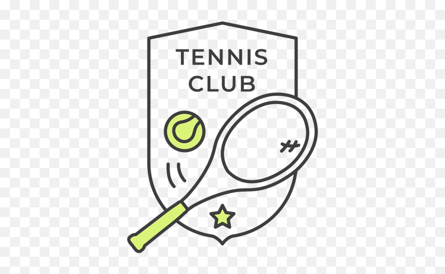 Tennis Club Racket Ball Star Colored Badge Sticker - Pencil Case Png,Tennis Racket Transparent