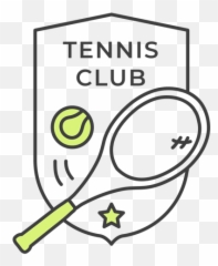 Tennis Club Racket Ball Star Colored Badge Sticker - Pencil Case png
