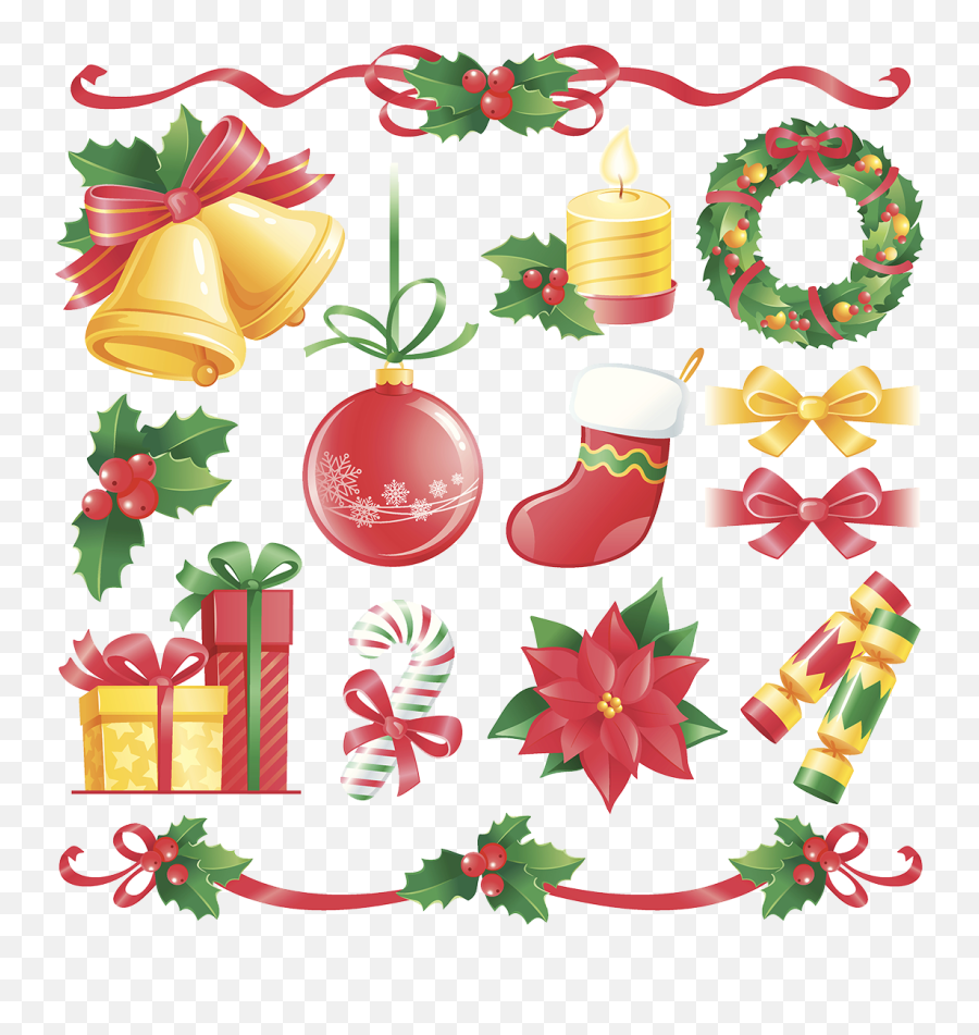 Download Flat Cracker Illustration Design Decorations - Christmas Decor Png Flat,Christmas Decorations Png