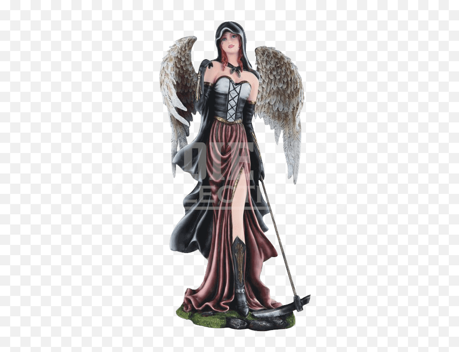 Dark Angel With Scythe Statue Full Size Png Download Seekpng - Figurine,Angel Statue Png