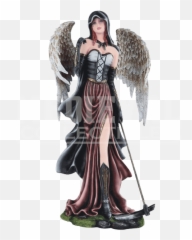 Dark Angel With Scythe Statue Full Size Png Download Seekpng - Figurine,Angel Statue Png
