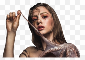 Woman Pulling Star Fish Arm Transparent - Girl png